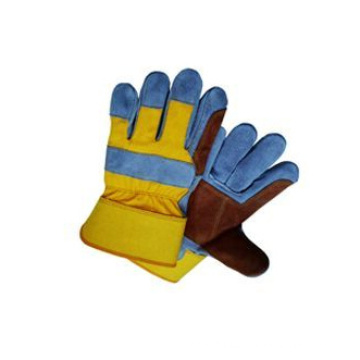 Colorful Cow Split Leather Double Palm Work Glove